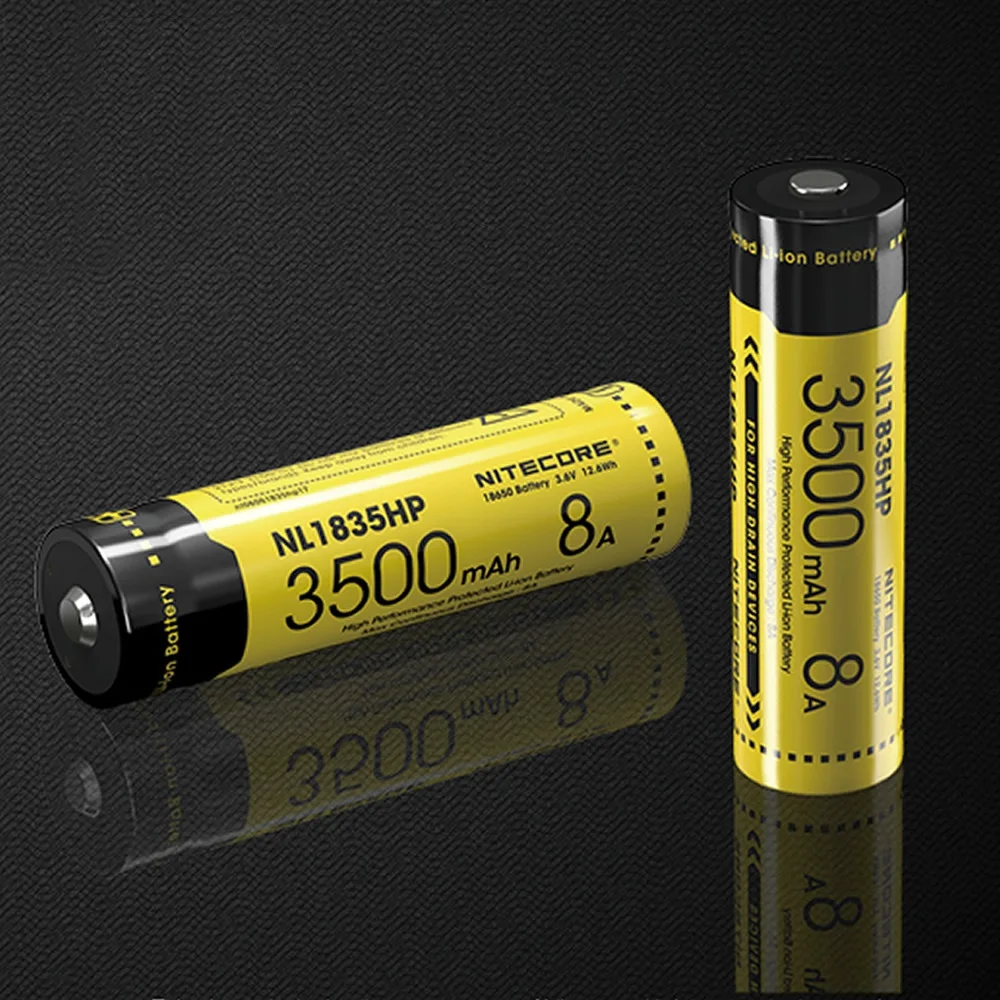 Nitecore NL1835HP 18650 Battery 3500mAh 3.6V 12.6Wh 8A High Performance Protected Li-ion Button for LED Flashlight