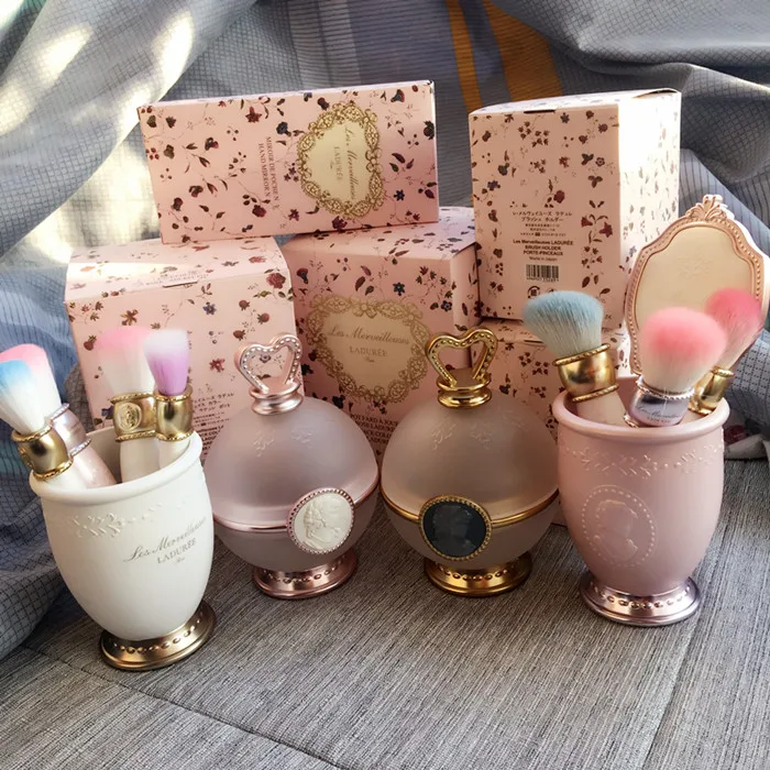 Princess Queen Face Cheek Pot Crown Blush Cup Holder Box Powder Beauty Makeup Cosmetic Storage Containers Packaging Jar