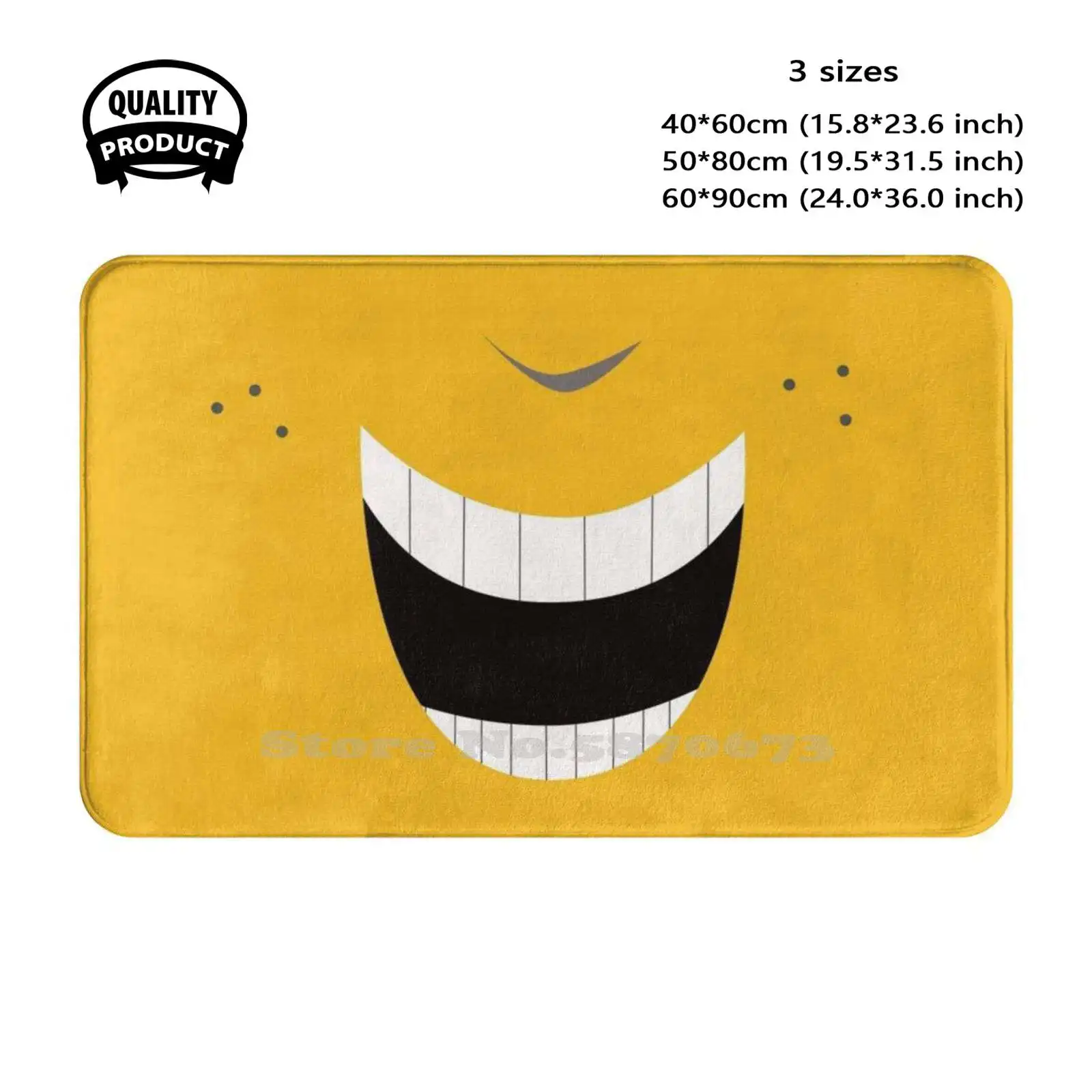 Soft Cushion Home Carpet Door Mat Car Rug Funny Face Cute Kids Children Mouth Smile Laugh Yellow