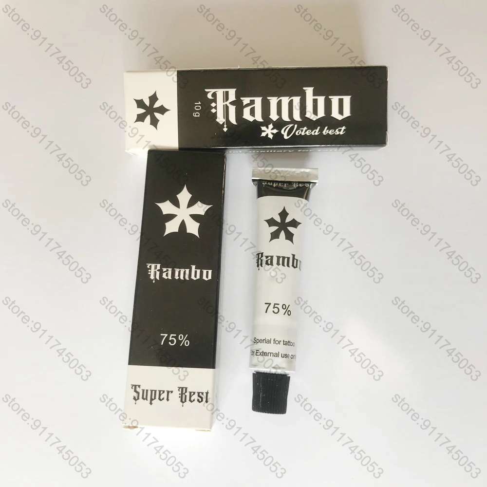 75% Black RAMBO Best Tattoo Care Cream Before Permanent Makeup Microblading Eyebrow Eyeliner Lips Body 10g