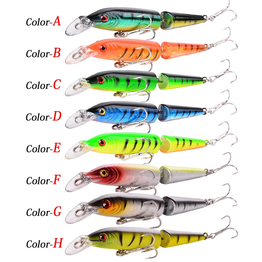1Pcs Lifelike Artificial Crankbait Multi Jointed Fishing Lure 10.5cm/9g 2-segment Hard Bait 6# Hook Wobblers Sea Fishing Bait