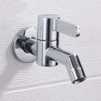 Wall Mount Zinc alloy Single cold Tap Outdoor Garden Faucet Bath Toilet Small Mop Pool Bibcock Black Bathroom quick open Wc Taps