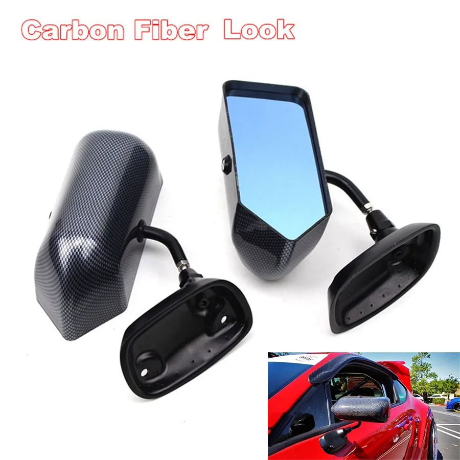 

2pcs F1 Style Car Side Rearview Mirror Side Mirror Racing Drift Carbon Fiber Colo Blue Mirror Metal Bracket