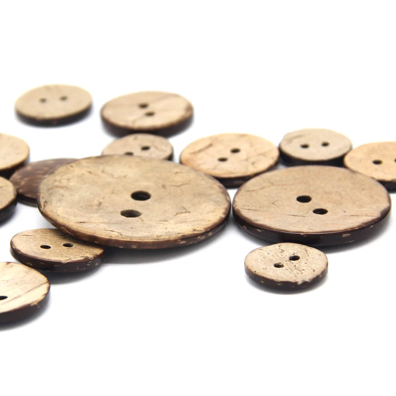 Natürliche umweltfreundliche Kokosnussschale Holzknopf für Kleidung 2/4 Löcher Kinder Sammelalbum dekorative Holzknöpfe Großhandel – Detail 14
