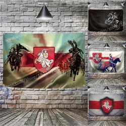 Belarus Retro White Knight Pagonya Flag Banner Polyester 90*150m Hang On The Wall 4 Grommets Indoor Home Decoration