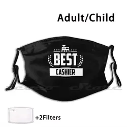 Best Cashier Custom Pattern Washable Filter Pm2.5 Adult Kids Mask Receipt At The Cash Register Cashier Best Cashier Profession