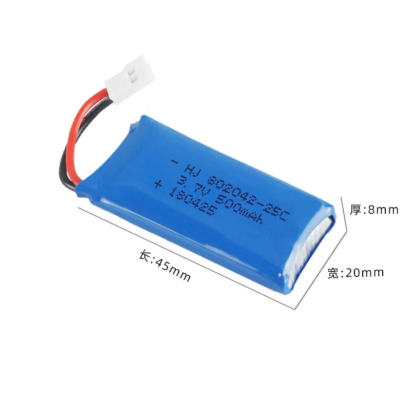 1-10Pcs 3.7V 500mah 802042 Lipo Battery For Udi U816A U941 U927 H43 wifi818 JXD385 H107 V252 F186 lithium battery 3.7V 500mah