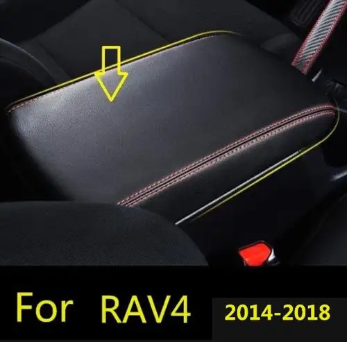 Imagen 1 del producto Reposabrazos central de cuero de microfibra personalizado, cubierta de protección interior de coche para Toyota Rav4 2014, 2015, 2016, 2017, 2018, 2019