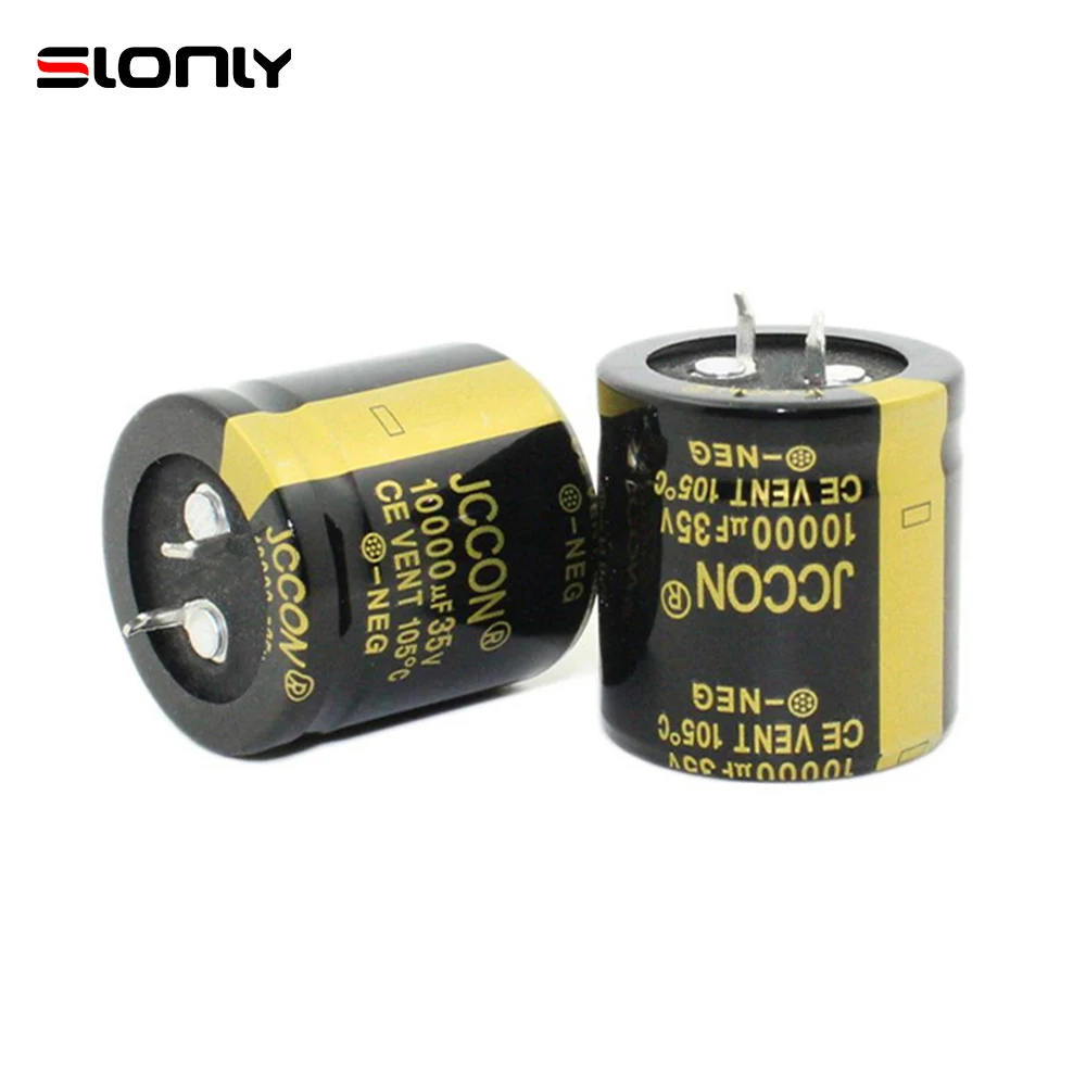 2pcs-10pcs 10000uF 35V 30x30mm JCCON Horn Black Gold Audio Amplifier Filter Aluminum Electrolytic Capacitors