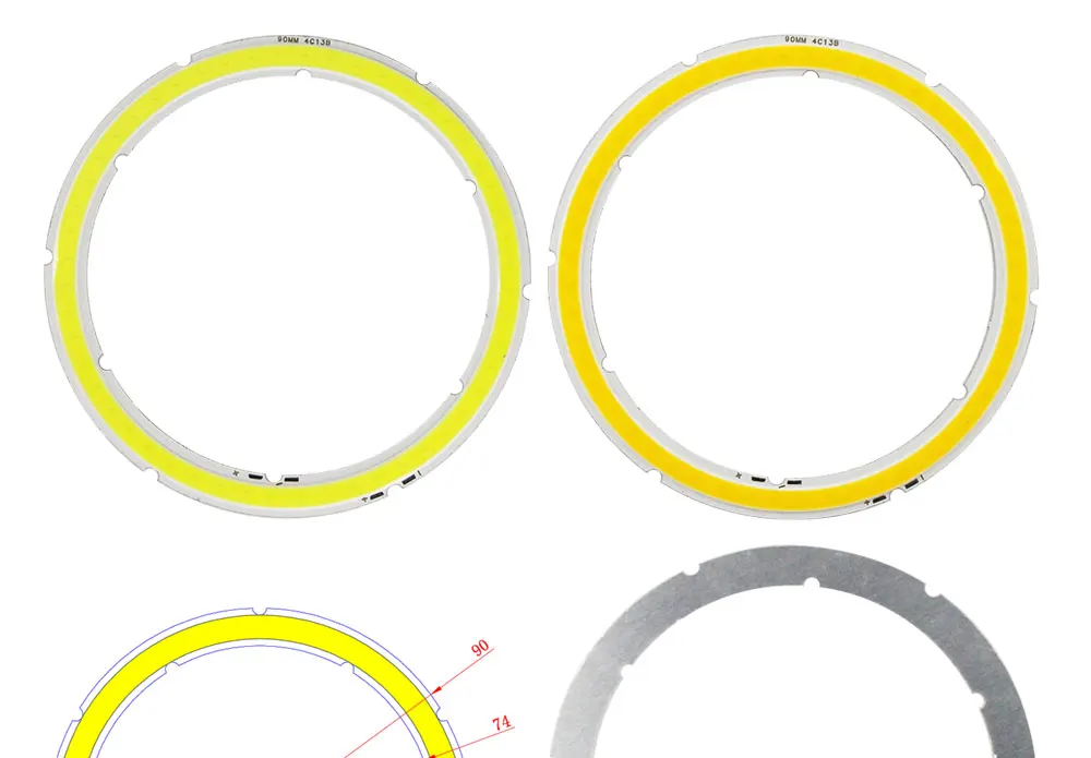 Jährliche Form LED COB Angel Eyes 12V DC 20mm-120mm COB Chip auf Aluminiumplatine Ring LED Kalt Warmweiß Lichtquelle für DIY Glühbirne – Detail 10