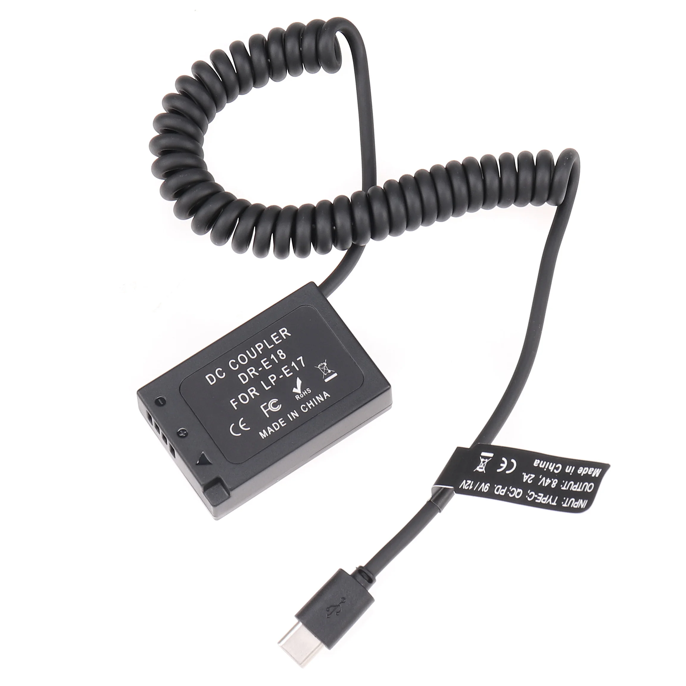 FOTGA Decoded LP-E18 Dummy Battery Adapter +Type C Cable for RP 77D 200D 250D 750D 760D 800D 850D Rebel T6i T6s T7i T8i SL