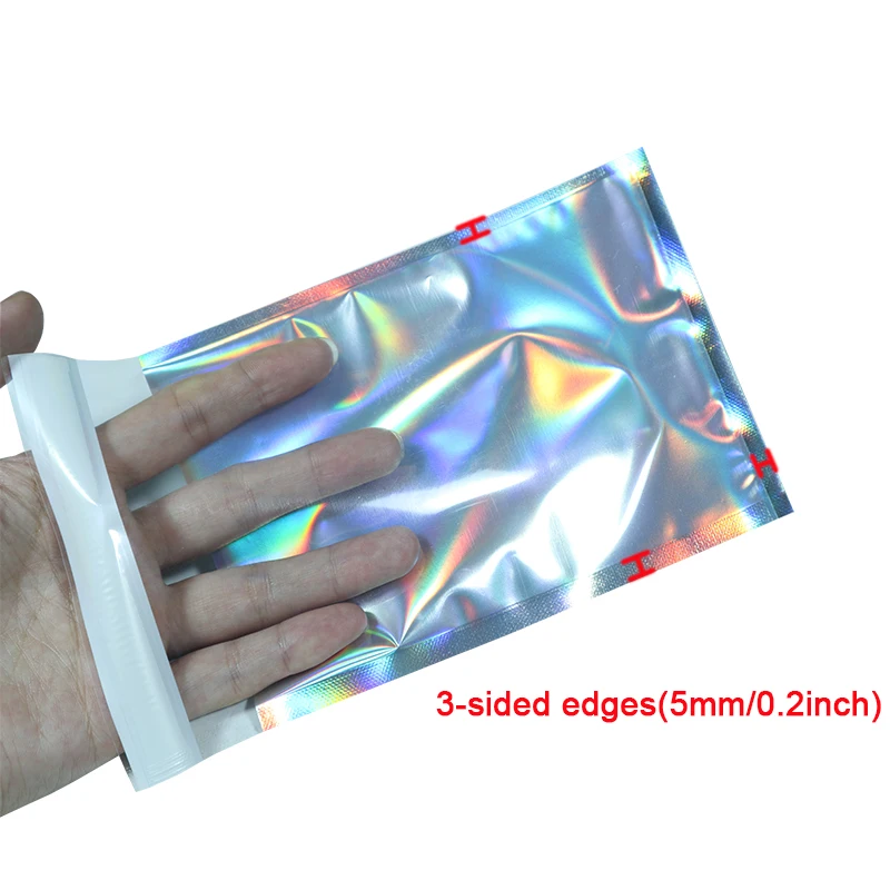 Sobres de plástico autosellantes con láser, bolsas holográficas de almacenamiento, para regalo, joyería, embalaje de mensajería, poliadhesivo, 10