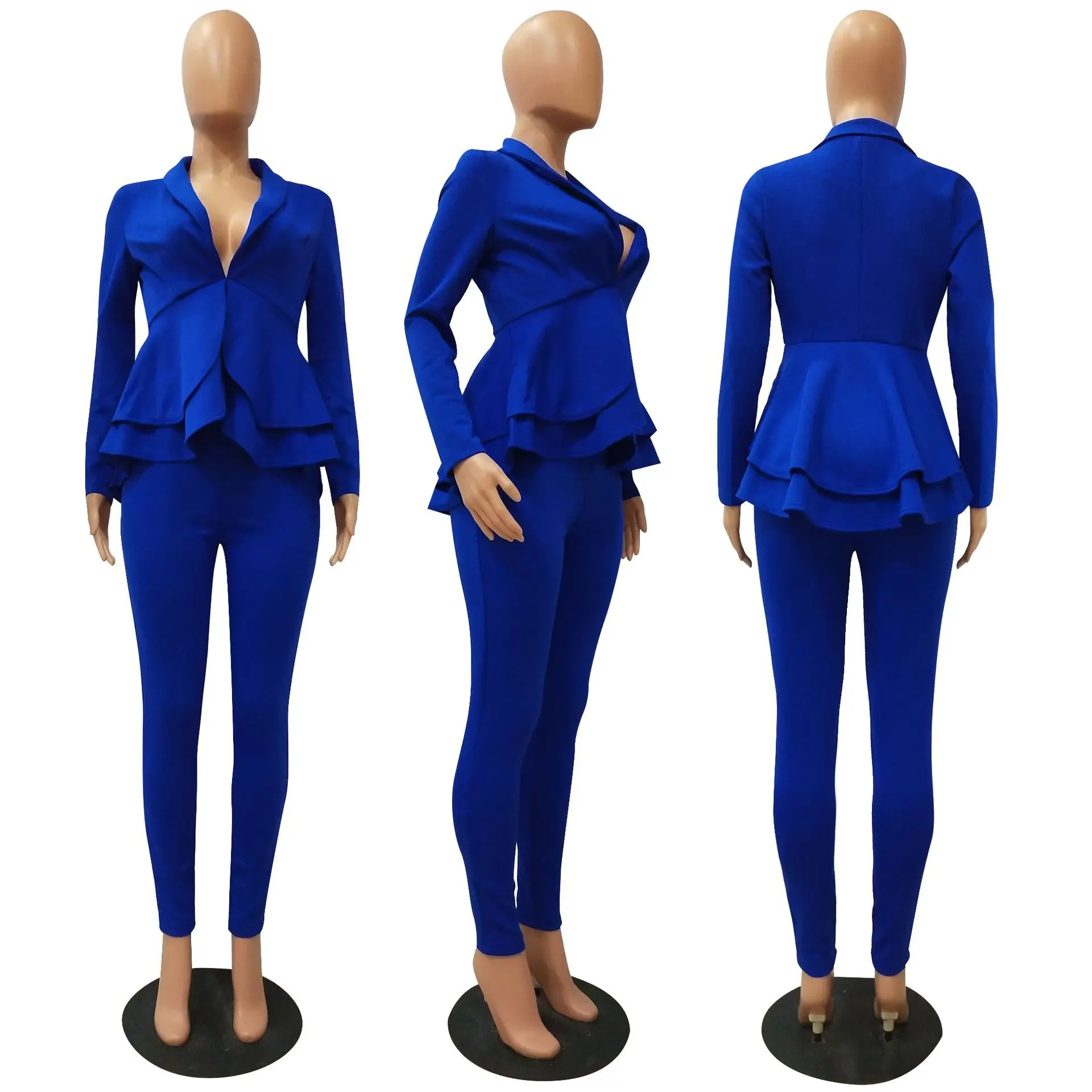 two piece set women office female 2 piece set for women long sleeve suit pants two pieces sets winter women\'s suits