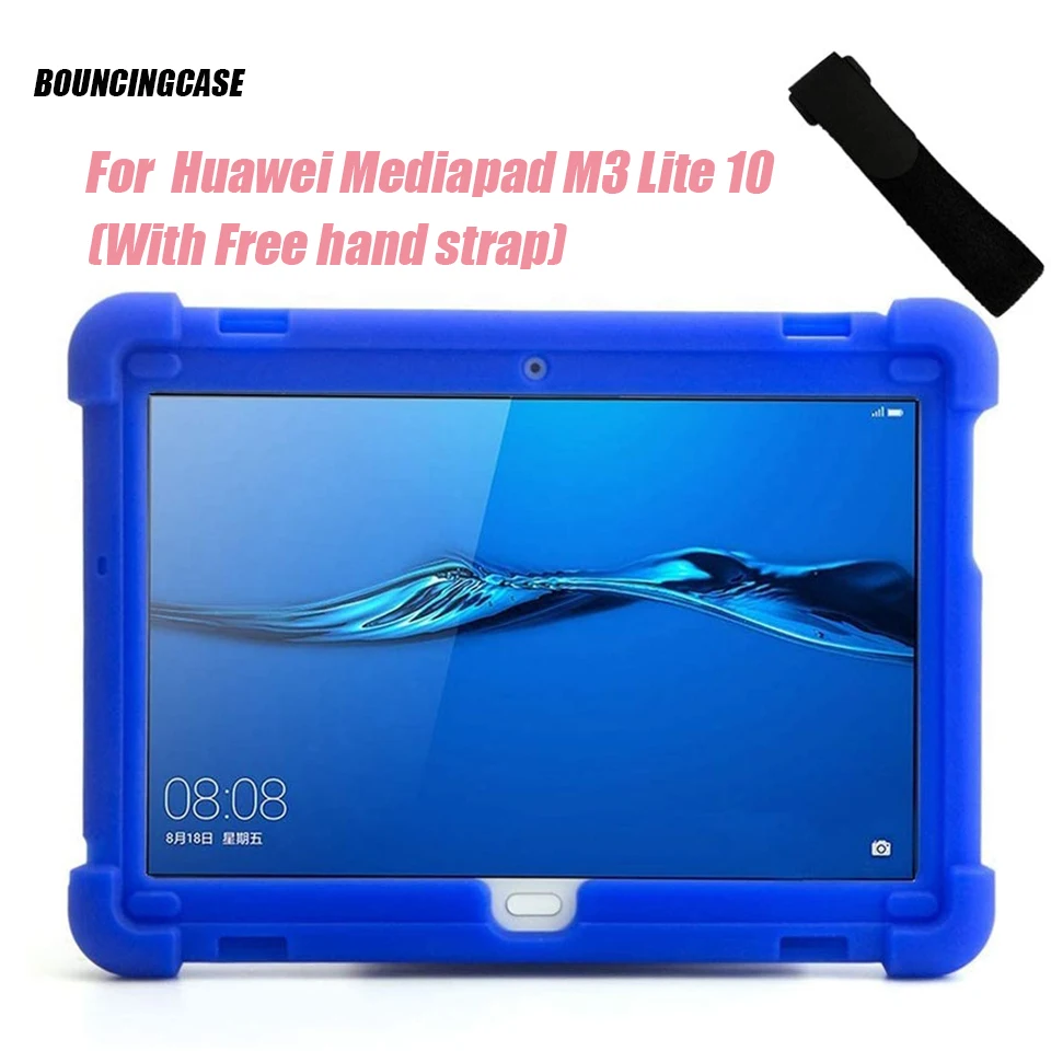 For Huawei MediaPad M3 Lite 10 Bumper 10.1 Inch Tablet BAH-W09 DL09 AL00 Heavy Duty Soft Silicone Rugged Case