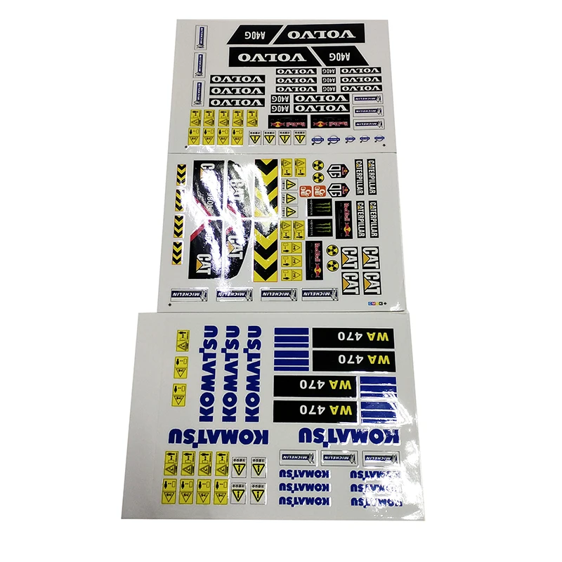 Sticker 1/14 Excavator Model Sticker Loader Excavator Construction Vehicle Model Decorative Sticker