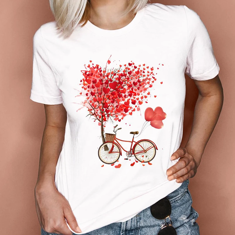 T-shirt imprimé Leon pour femme, joli style tendance, mignon, doux, mode, amour, vêtements pour dames, t-shirts en Y, doux, 2021