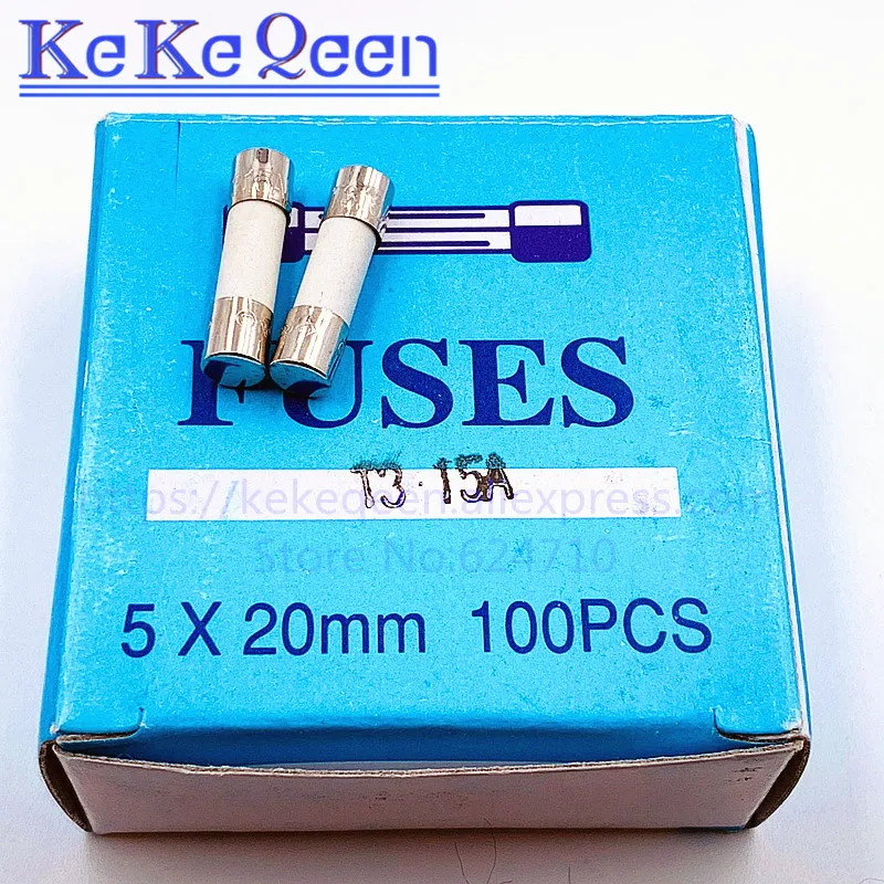 10pcs Ceramic Fuse 5*20mm Slow Blow Fuse 5*20 T0.5A T500MA T1A T2A T3A T3.15A T4A T5A T6.3A T8A T10A T15A T20A 250V 5mm*20mm