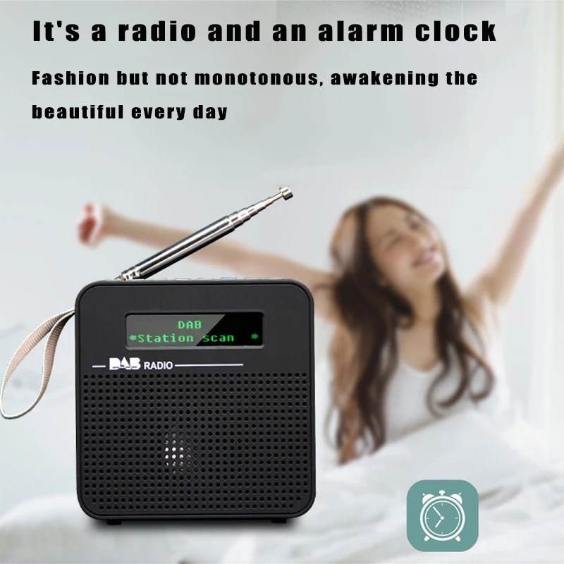 Portable DAB/DAB+ Radio LCD Display Automatic Tuning Mini Receiver Automatic Storage of 20 Radio Stations with Bluetooth