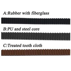 5M. 6mm PU with Steel Core Rubber fiberglass timing belt GT2 Belt Black Color 2GT open timing Belt 6mm Width 5M for 3d printer