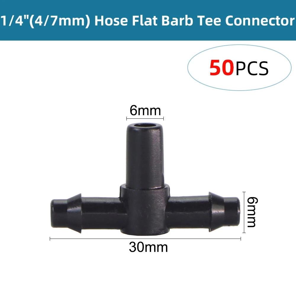 RBCFHl 1/4 Cal kroplownik podlewanie złącze Tee wspólne nawadniania kropelkowego cieplarnianych narzędzia ogrodnicze naprawy, montażu do 4/7mm wąż
