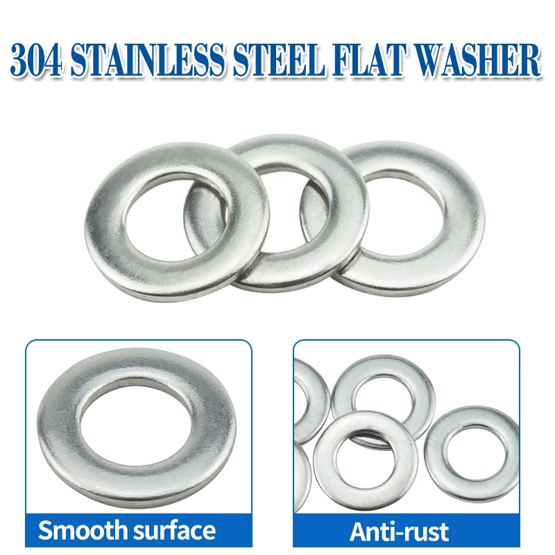 luchang 304 Stainless Steel M5 M6 M8 M10 M12 M14 Flat Machine Washer Plain Washer Flat Gasket