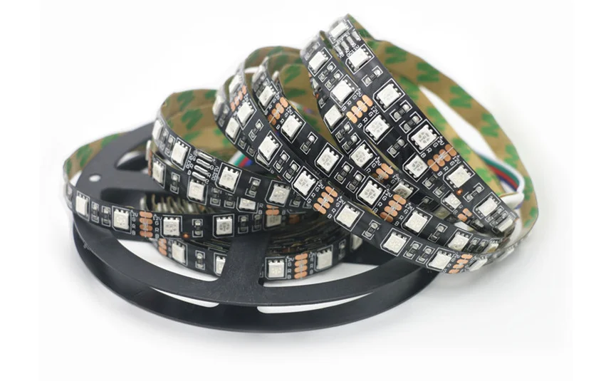 DC12V 24V Led Strip Rgb SMD5050 Waterdichte 5M Flexibele Zwart/Wit Pcb Rgb Led Strip Licht Tape diode Lint Tv Backlight