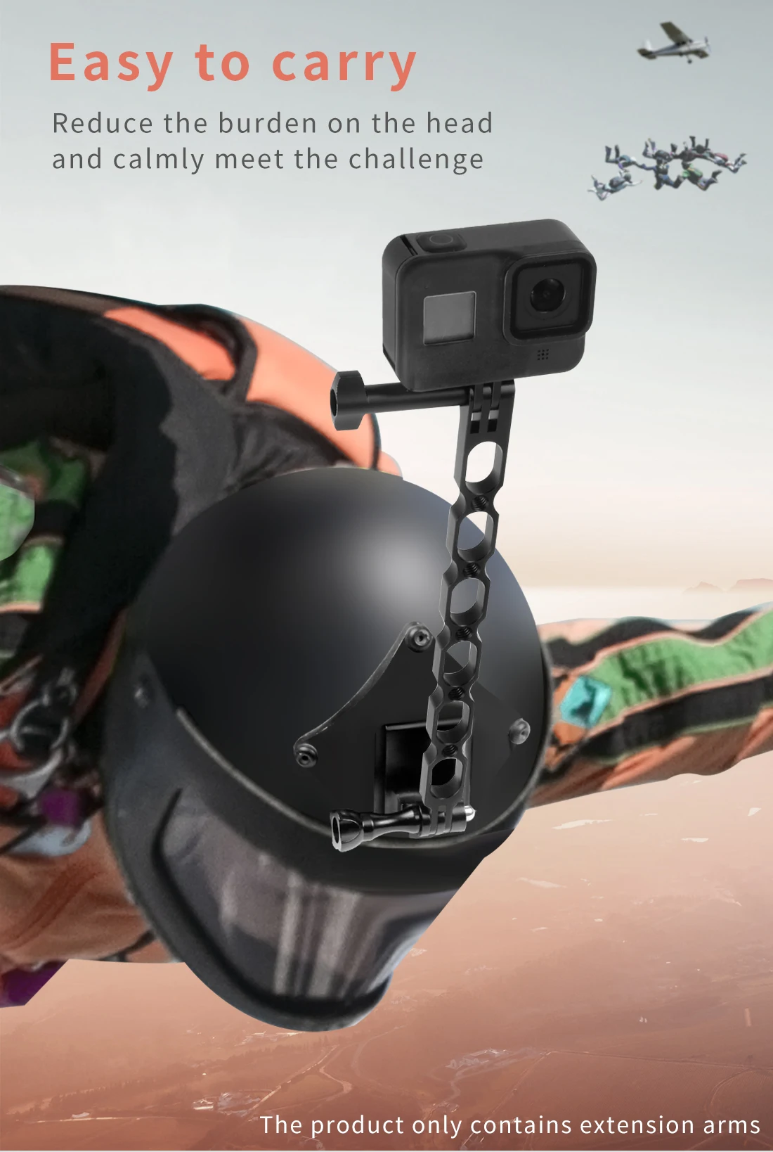 Bgning Aluminium legierung Verlängerung sarm für Gopro 13 12 11 10 dji Sport Action 4 3 Kamera Fotophie Stecker Halterung Adapter – Detail 3