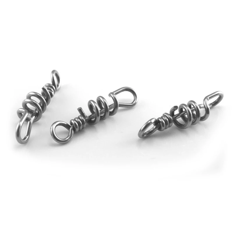 MNFT New 30Pcs Fishing Heavy Duty Stainless Steel Lure Quick Convenient Connector Corkscrew Swirl Fishing Swivels 4.7cm