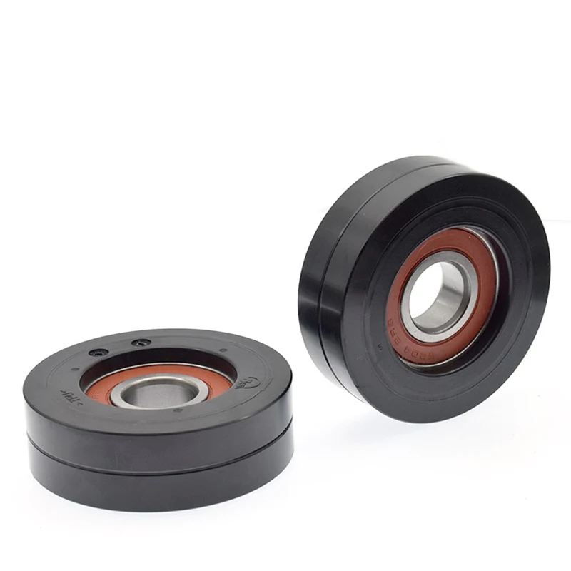 75mm Universal Bearing Pulley Wheel TPU Coated, Quiet 6204 Bearing Pulley Wheel for Cable Machine Gym Equipment Part Garage Door