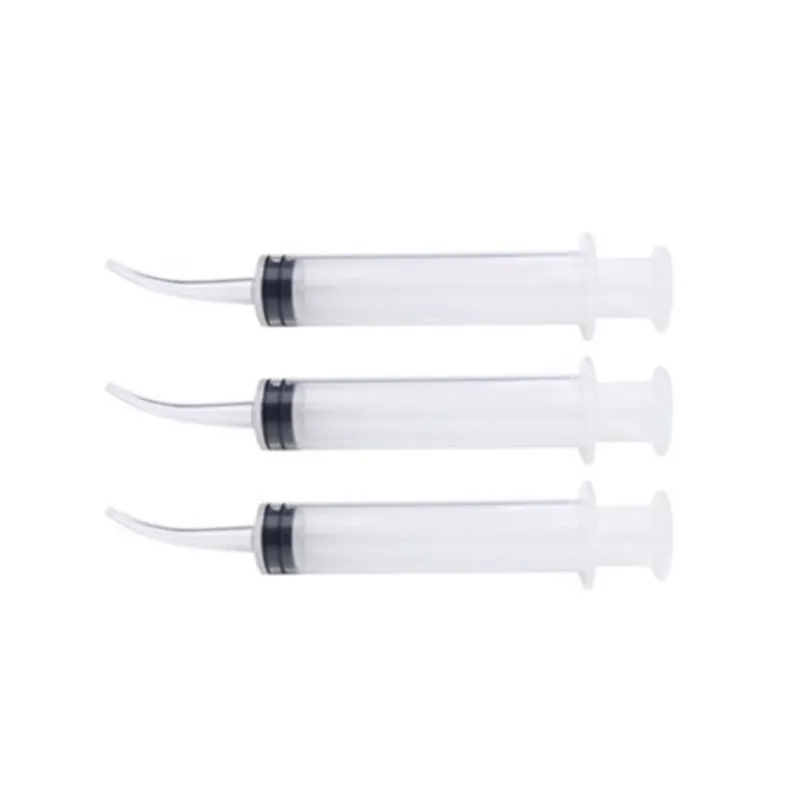 

50Pcs Disposable Transparent Dental Irrigation Syringe With Curved Tip 12ml Impression Syringe Dental Care Teeth Whitening Clean