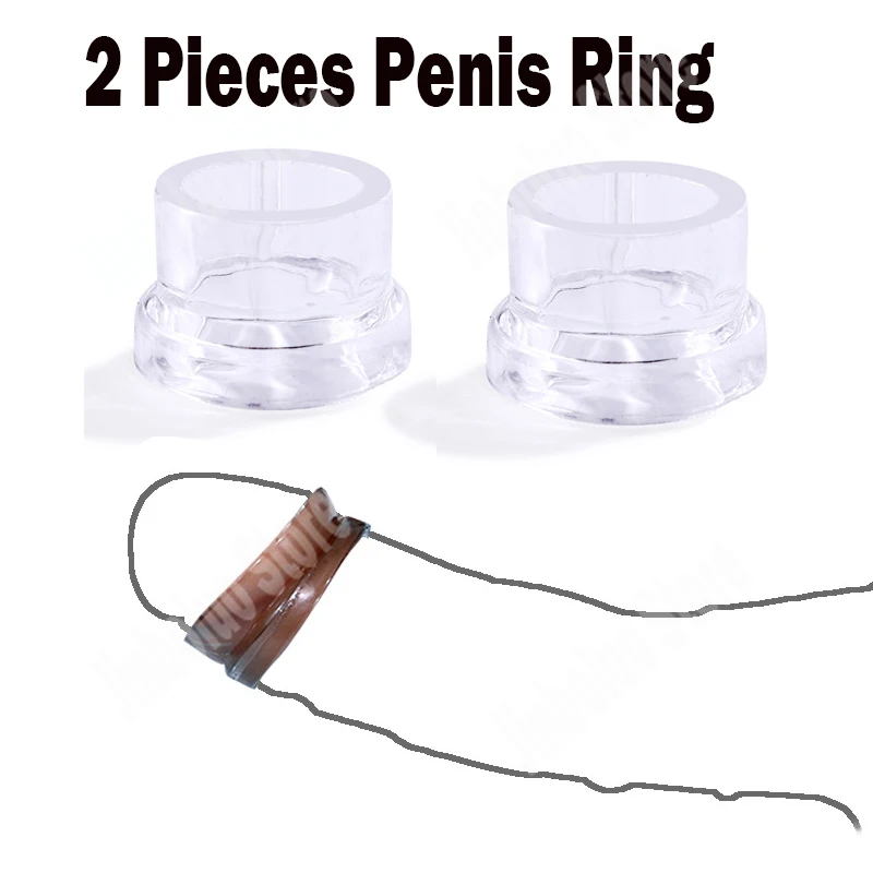 2Pieces/Set Silicone Male Penis Ring Foreskin Repair Ring Delay Ejaculation Cock Rings Foreskin Corrector for Men Cock Trainer