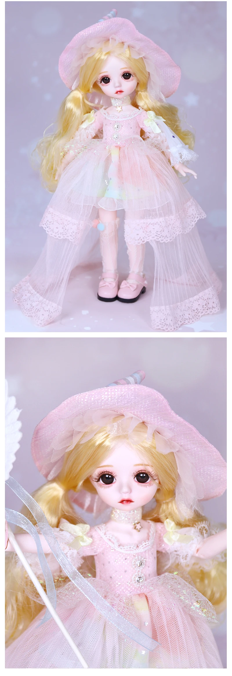 DBS DREAM FAIRY Puppe 1/6 BJD Name von Little Angel, mechanischer Gelenkkörper mit Make-up, inklusive Kopfhaut, Augen, Kleidung für Mädchen SD – Detail 16
