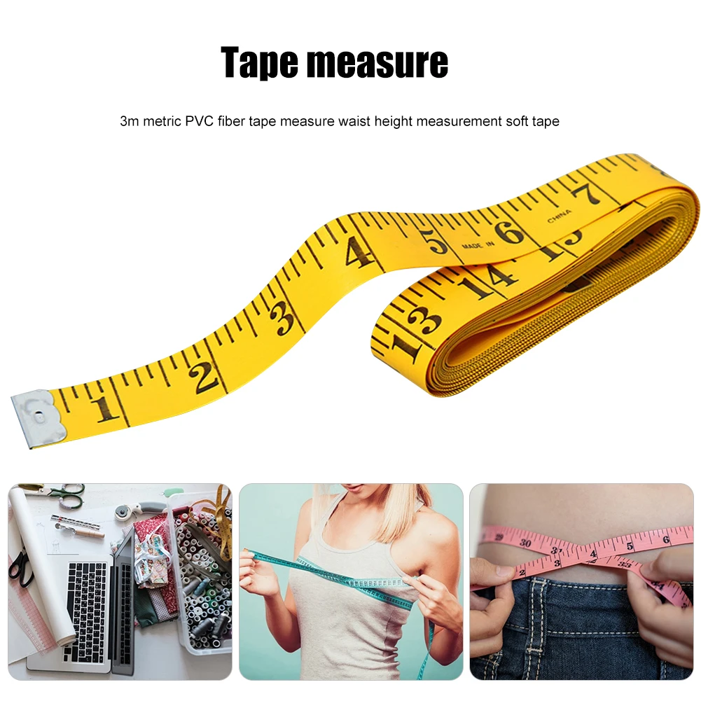 3 Meter Soft Flat Sewing Tailor Tape Measure Centimeter Portable Body Height Metric Scale Measuring Meter Waist Circumference