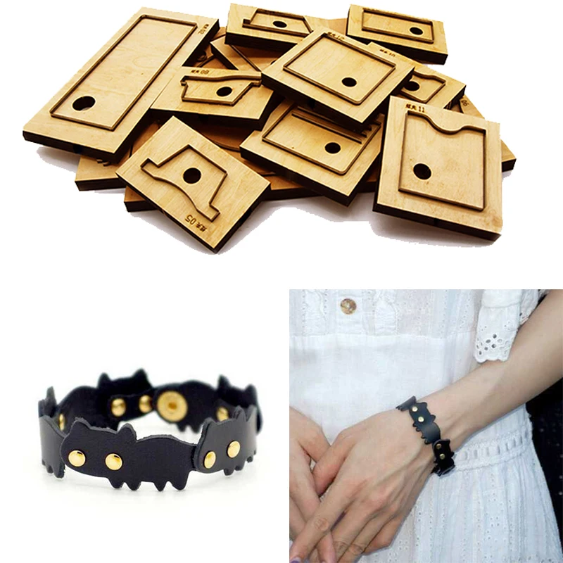 Japan Steel Blade Rule Die Cut Steel Punch Small Cat Wristband Cutting Mold Wood Dies for Leather Cutter for Leather Crafts
