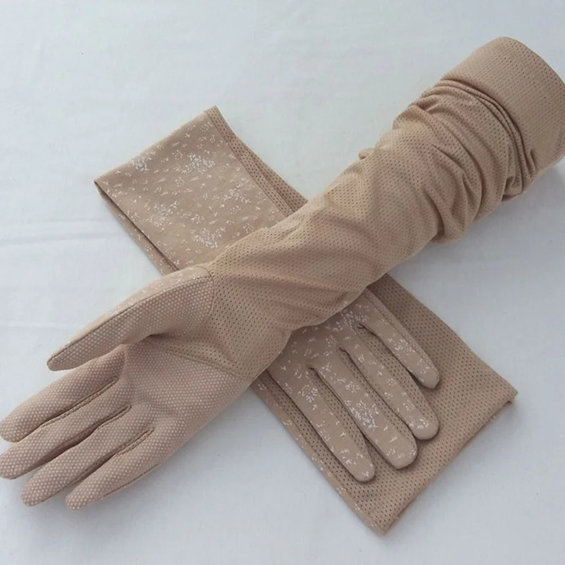 Summer half refers to cycling driving thin long ladies UV protection touch screen cotton sleeve sports fitness gloves B92