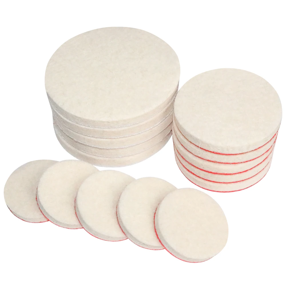 

5PCS 2/3/4/5Inch Flocking Wool Felt Polishing Wheel Grinding Sanding Disc High-density Hook&Loop Polishing Pads 4.9