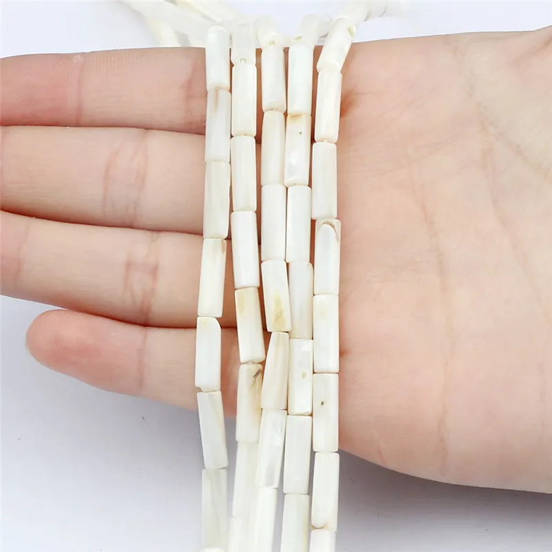 Natural Freshwater Shells White Straight Tube Loose Cylinder Beads For DIY Jewelry Accessories Necklace Bracelets Jewelry Making