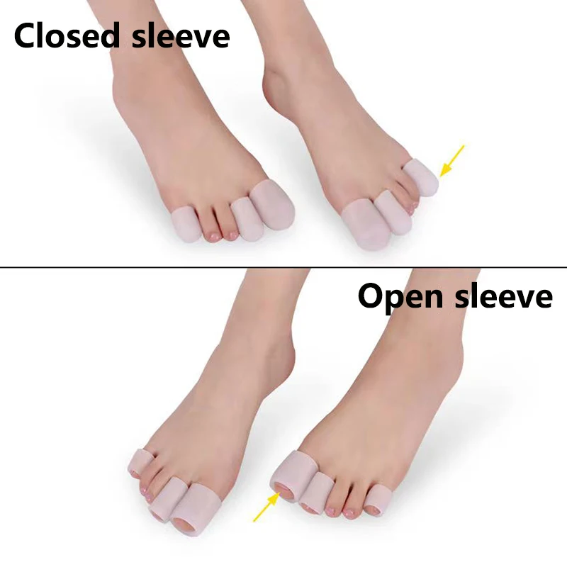 2pcs Silicone Toe Protector Prevent Friction Pain Relief Feet Corns Blisters Toe Cap Cover Correction Hammer Toe Foot Care Tool