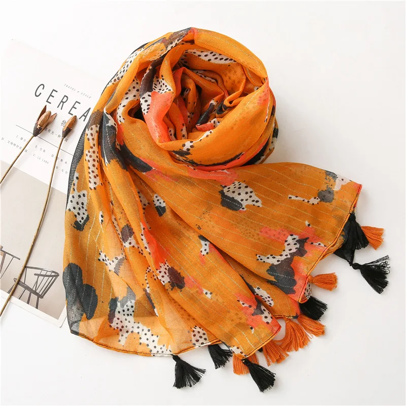 2020 Fashion Soft Ombre Dot Pattern Tassel Scarf Shawls Long Beautiful Spot Print Lurex Trendy Hijab Wrap Scarves Free Shipping