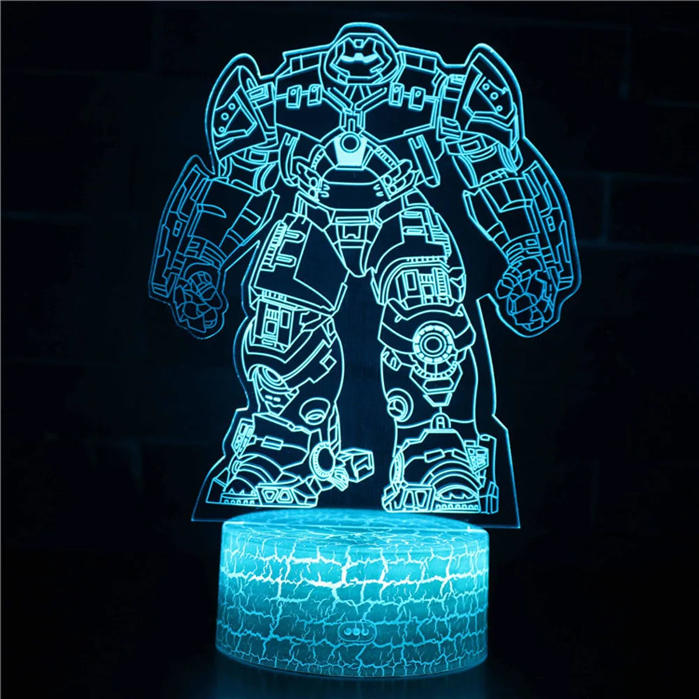 iron people Decoration Home Children's Room Bedside Night Light Decoration Acrylic Board 4mm 6mm Custom Process (Without Base)