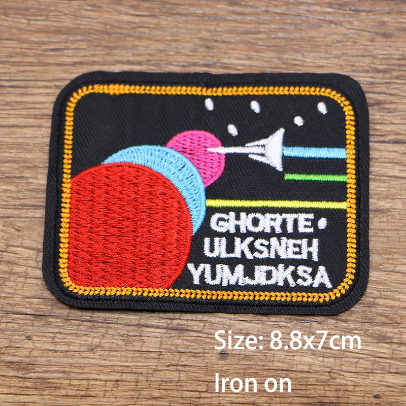 Rectangle Flag Interstellar Flight Alphabet Icon Embroidery Applique Patches For Clothing DIY Sew up Badges on the Backpack