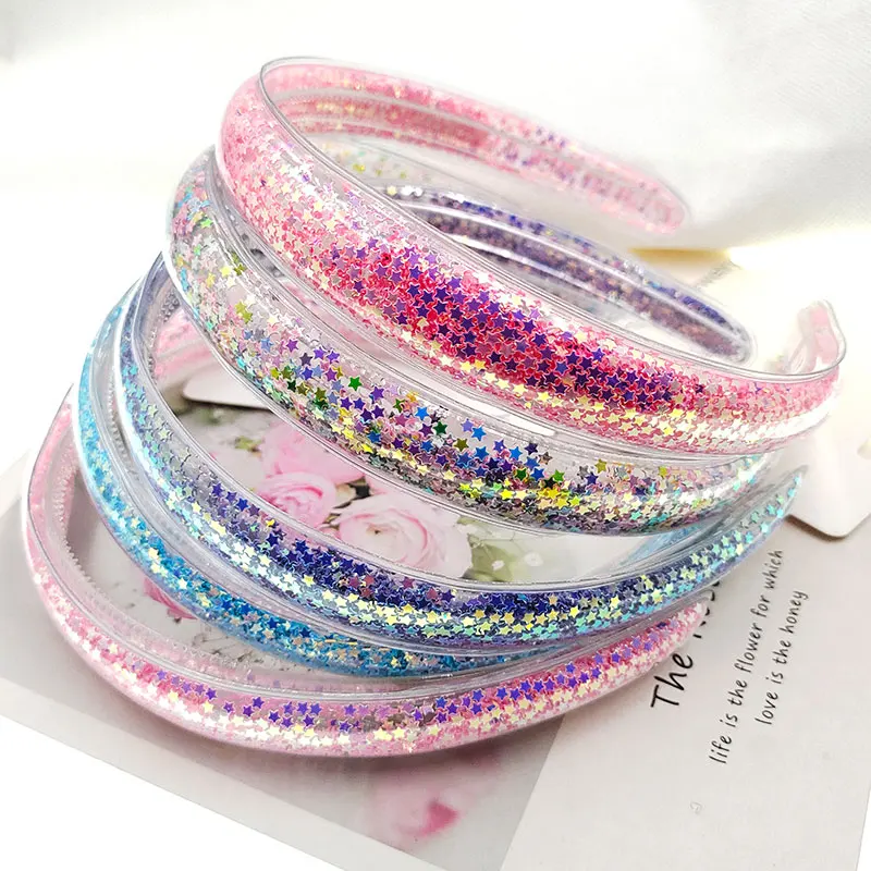 2pcs/lot Kids' bling bling sequin Quicksand headband children's lovely glitter bowknot hair hoop baby hair accessories