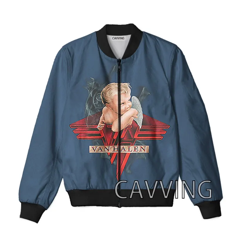 

CAVVING 3D Printed Van Halen Band Zipper Bomber Jackets Men Overcoat Mens Coat Zip Up Jackets for Women/Men