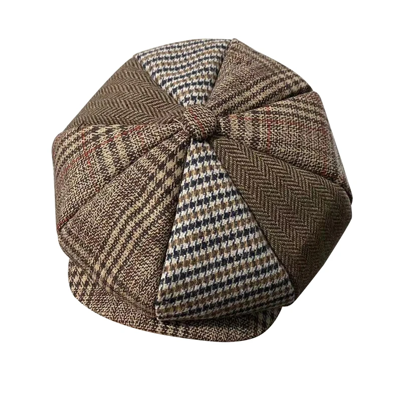 Autumn Winter caps for men New Women Newsboy Hats Vintage Splicing Octagon Cap Women Casual Gatsby Flat Hat BLM363