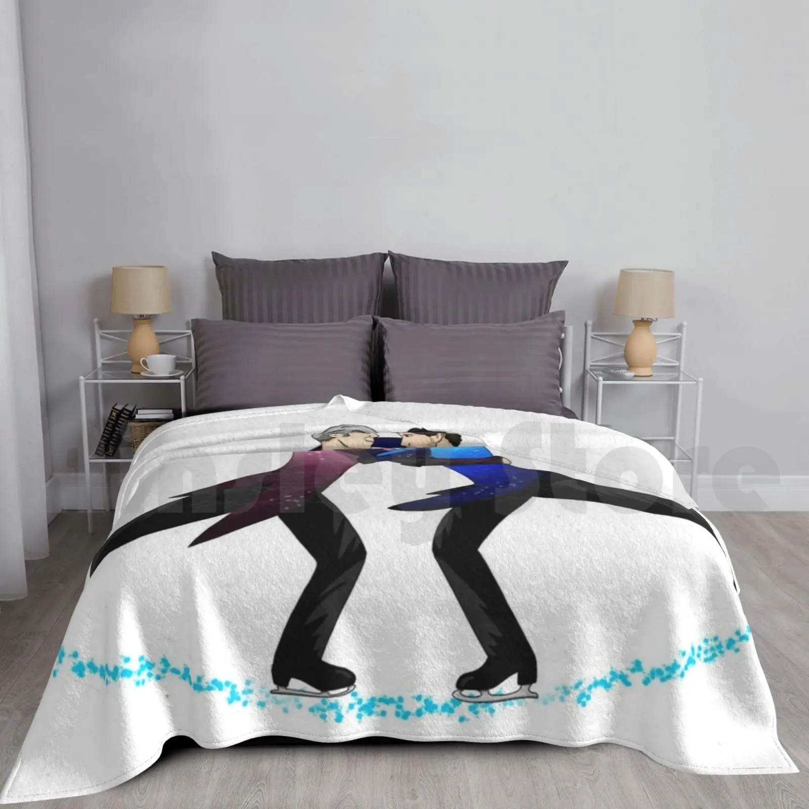 Hannigram On Ice ( No Background ) Blanket Fashion Custom Hannigram Hannibal On Ice Hannibal Read Will Mads