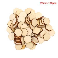 100pcs/lot Hexagonal Shape Wood DIY Laser Cut Embellishment Craft Decor Ornaments Wedding