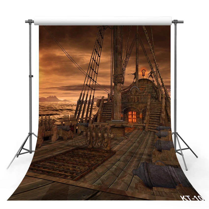 Photography Backdrop Pirate Treasure Adventure Battle Island Children Scenic Photographic Background for Photo Studio