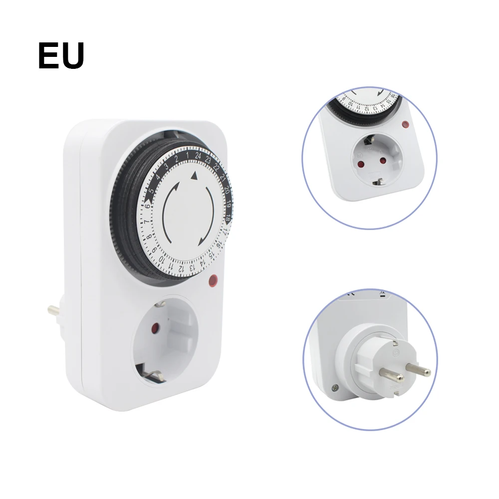 ManHua 24 Hour Programmable Mechanical Timer Switch Universal Socket TimerTG14,TG44 220V 16A Europe Plug EU UK plug