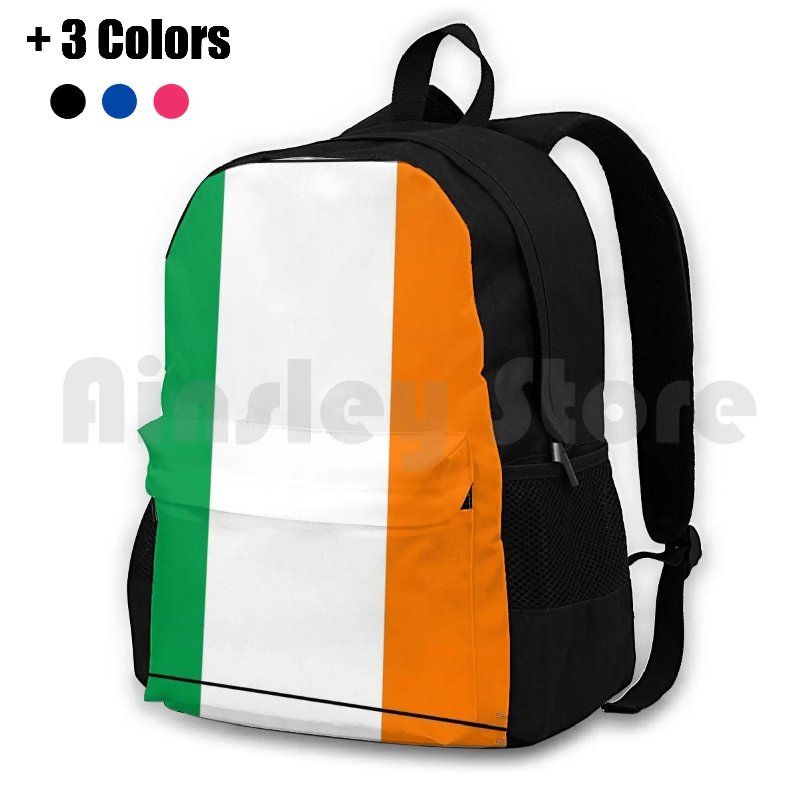 Ireland Flag-Irish Outdoor Hiking Backpack Waterproof Camping Travel Ireland Irish Flag Island Culture Football