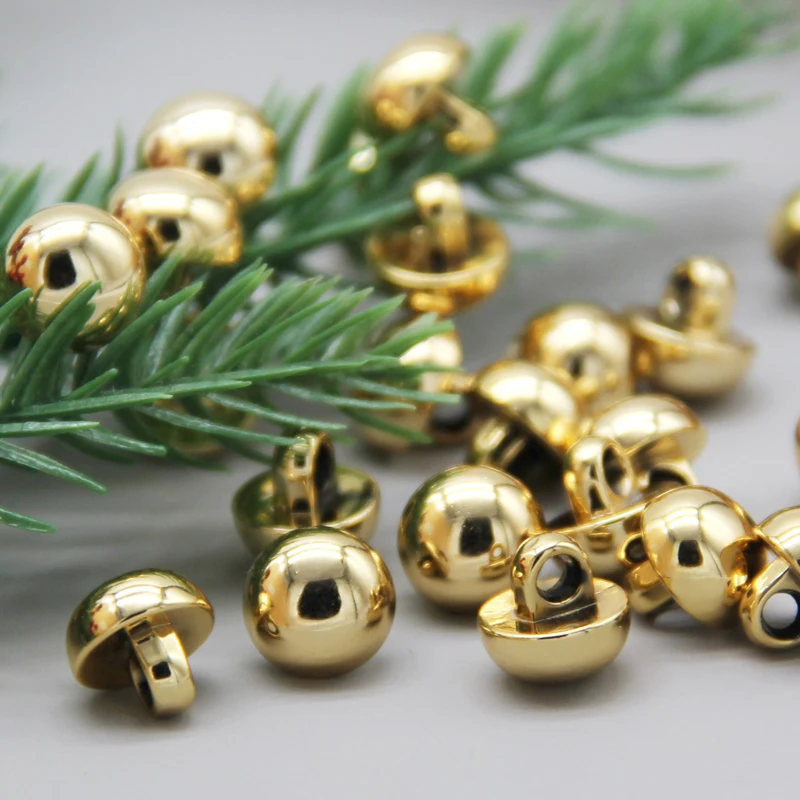 20pcs Golden Plastic Faux Pearl Round Buttons For Clothing Wedding Dress Party Decorations Garment Sewing Accessories Wholesale